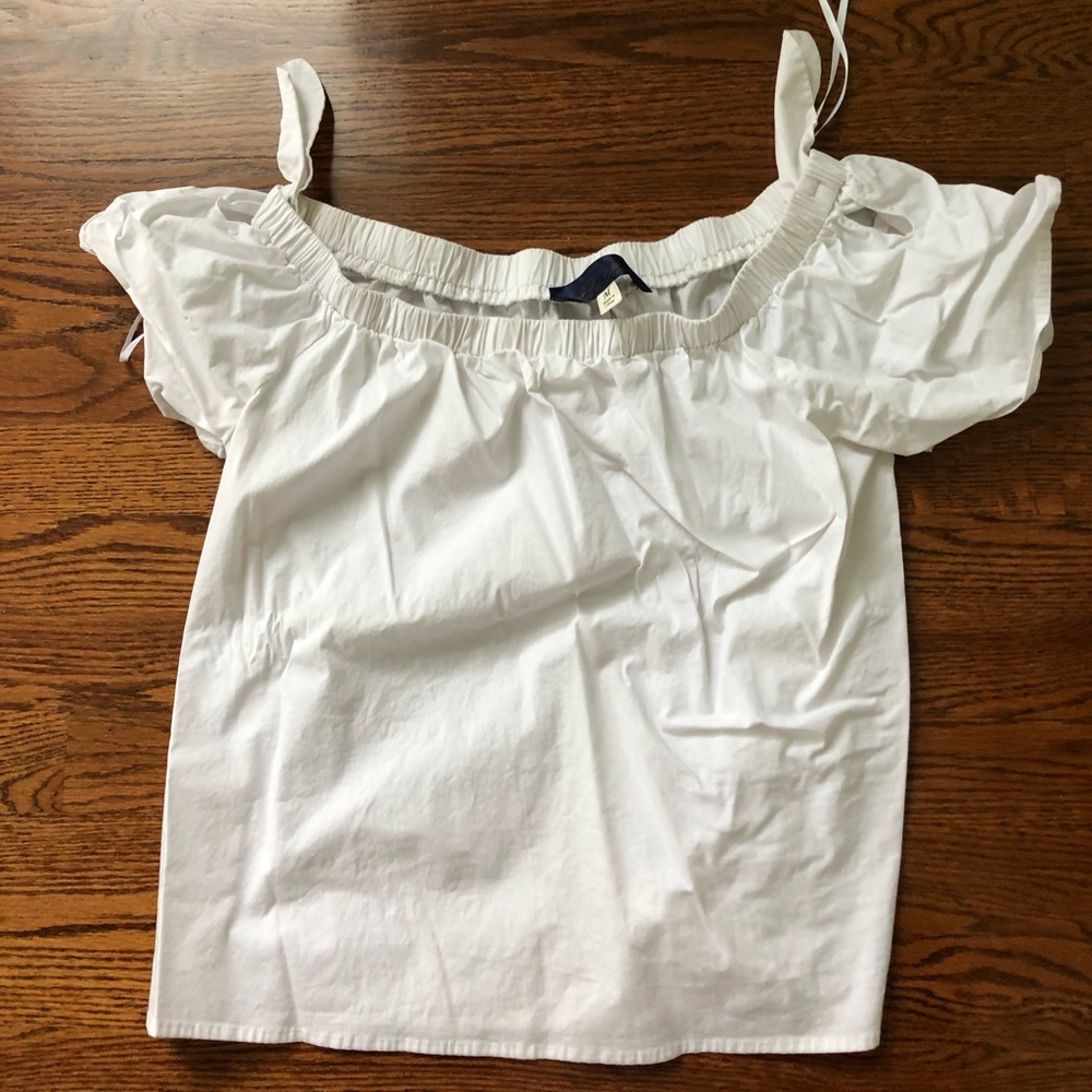 Off the shoulder white top